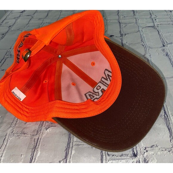 NRA Cap Hat Unisex Adjustable Strap Color Safety Orange Embroidered Logo - Picture 10 of 12